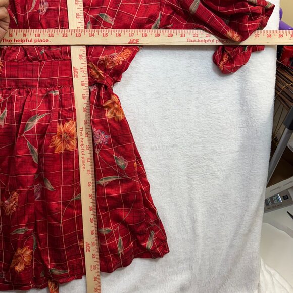 Vintage Victoria's Secret XS/S Red Floral Silk Robe Tied Pockets Luxury Sexy Y2K - Picture 9 of 10